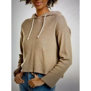 NWT Monrow Women's Brushed Thermal Pullover in Pebble Small